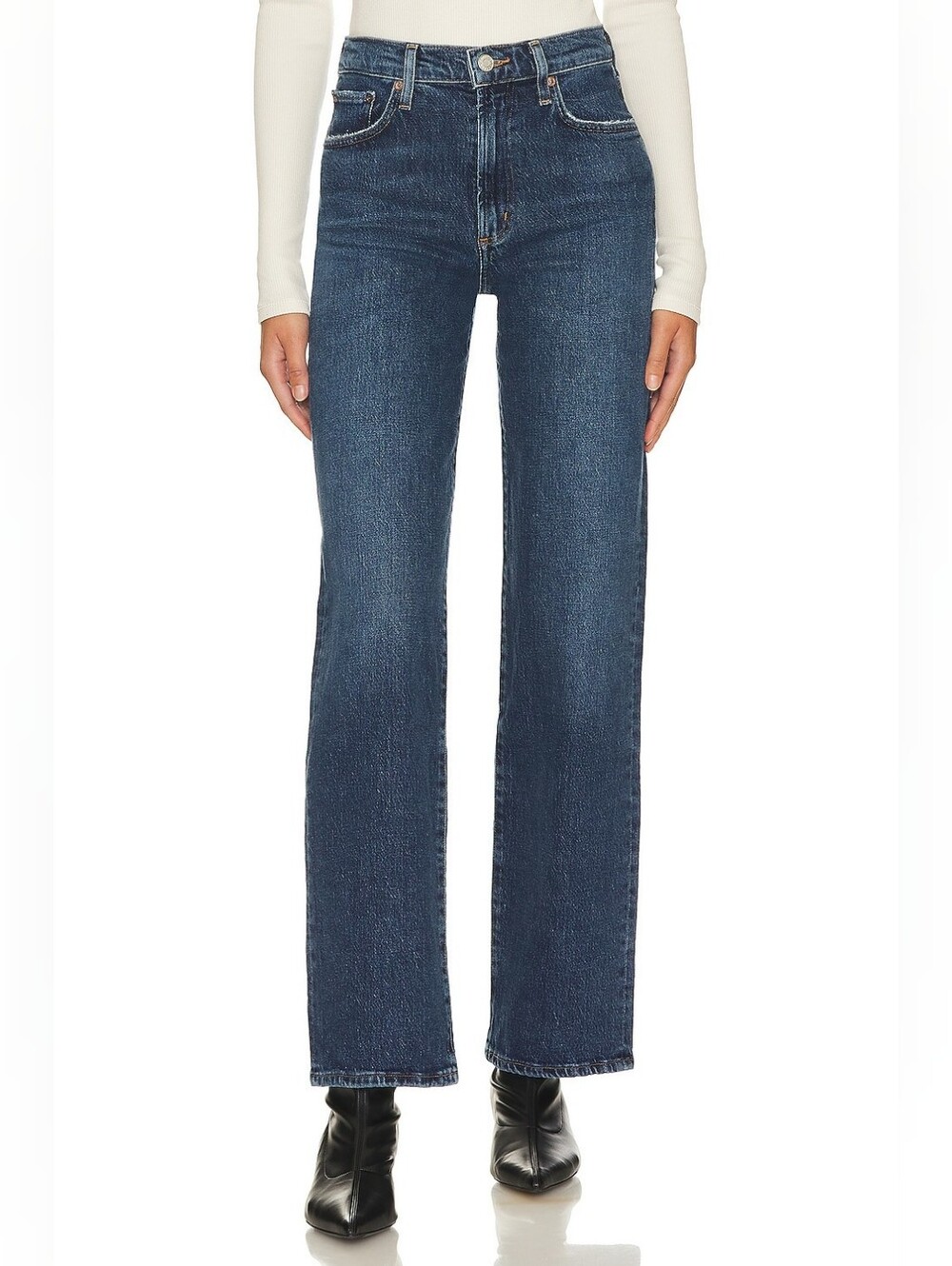 Agolde Harper Mid Rise Relaxed Straight Leg Jeans In Tempo Women 27